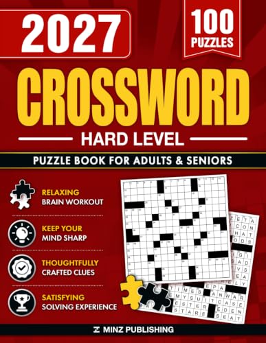 Hard Crossword Puzzle Book For Adults and Seniors with 100 Puzzles: Challenging Crossword Puzzles for a Rewarding Mental Workout, Stronger Focus, and a Sharper Mind image 2