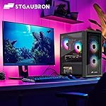 STGAubron Gaming PC Computer Desktop, Radeon RX 560 4GB, Intel i7 Xeon E5 up to 3.0GHz, 16GB RAM, 512GB SSD, WiFi, BT 5.0, RGB Fan x3, Windows 10 Home for Gamer, Streaming - Image 4