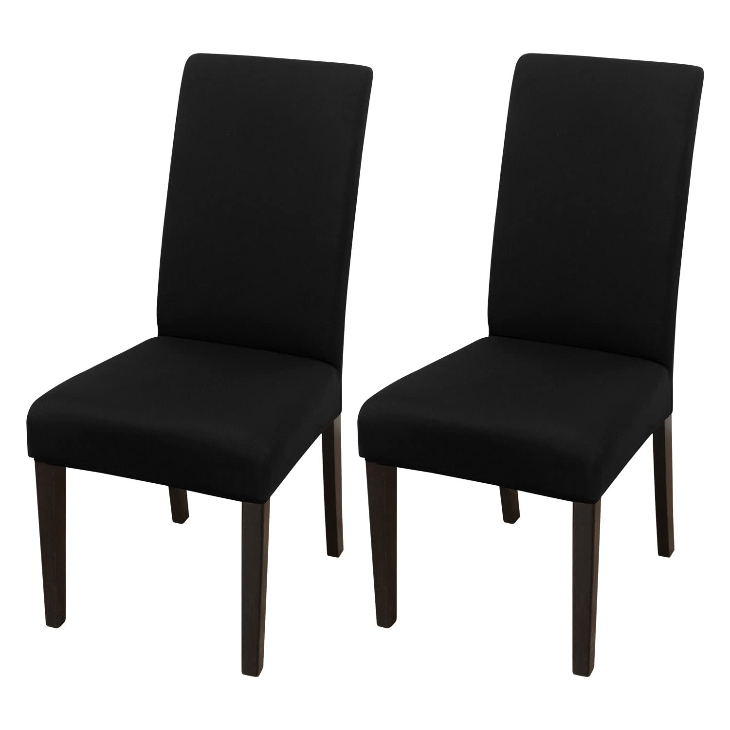 JQinHomeDining Chair Covers Dining Room Chair Slipcovers, 2 Pack High Stretch Removable Washable Parsons Chair Slipcover for Home Party Hotel Wedding Ceremony (Black)