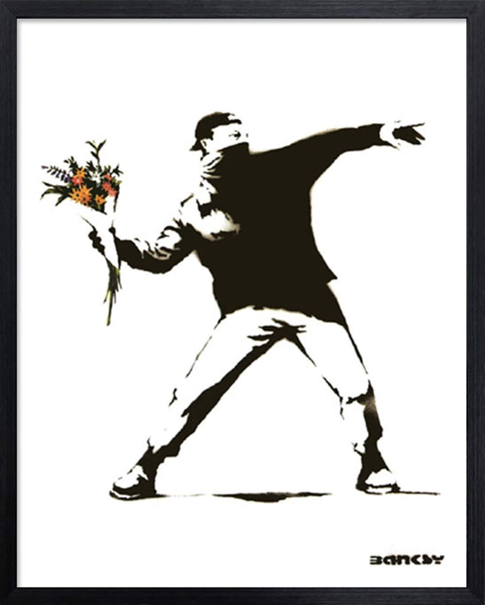 Amazon｜美工社 アートフレーム ホワイト 20x16inch Banksy(バンクシー