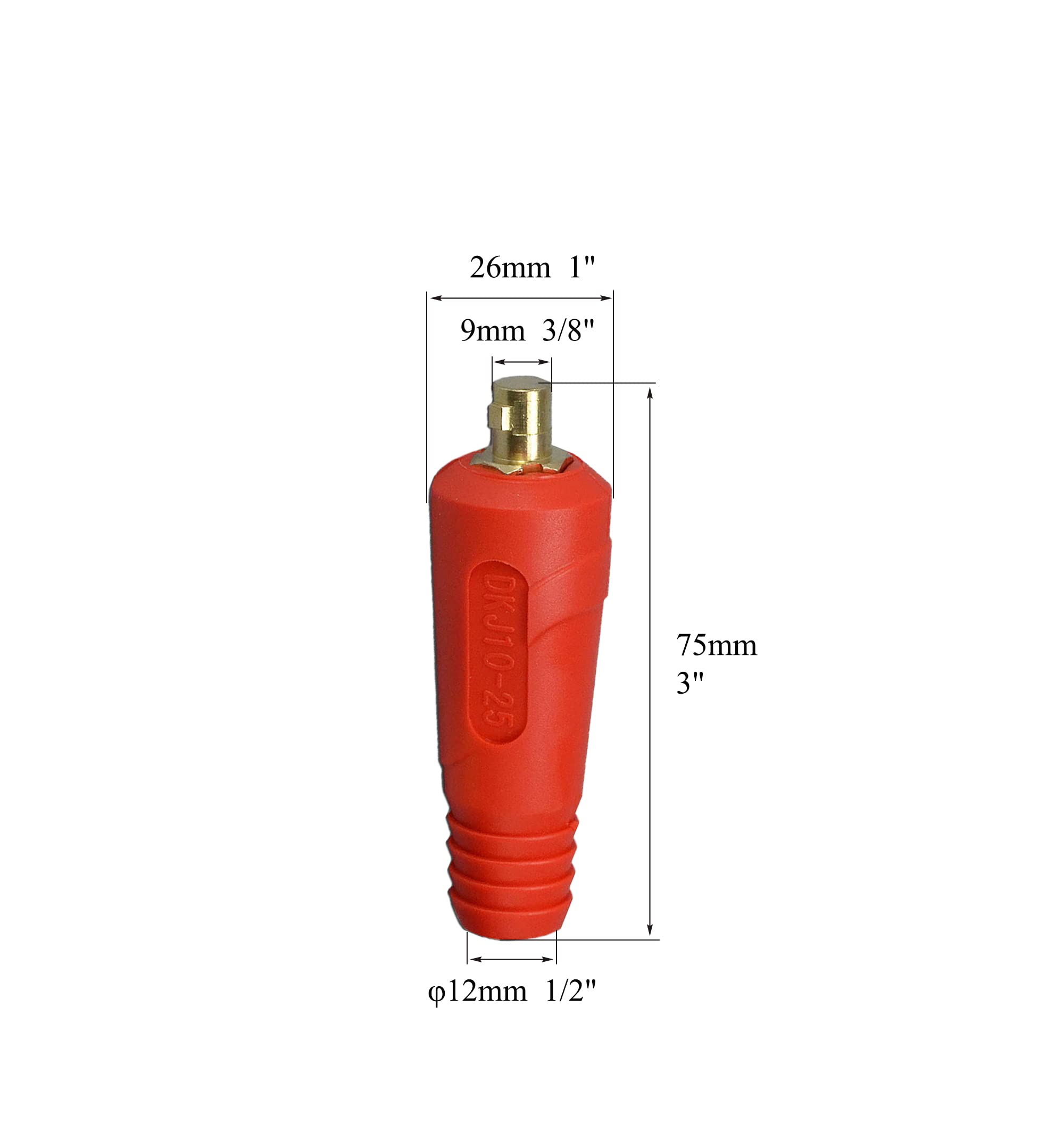 Conector Rápido Para Soldadora TIG | 200 A | Para Cables De 10-25 Mm² | Incluye Enchufe Y Zócalo | 4 Piezas