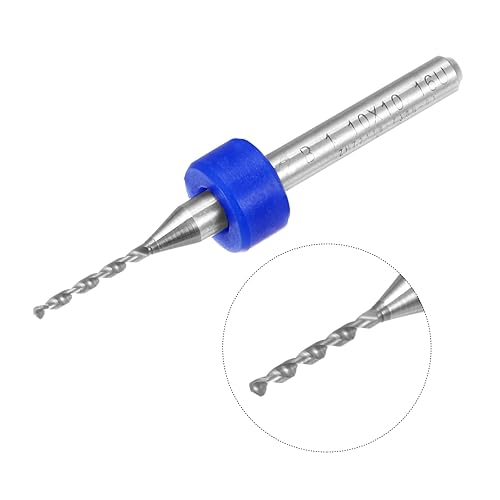 Miniatura 10 de uxcell Brocas para PCB, 0.008 in, herramienta rotativa de carburo de tungsteno, joyería de grabado CNC, placa de circuito de impresión, micro brocas