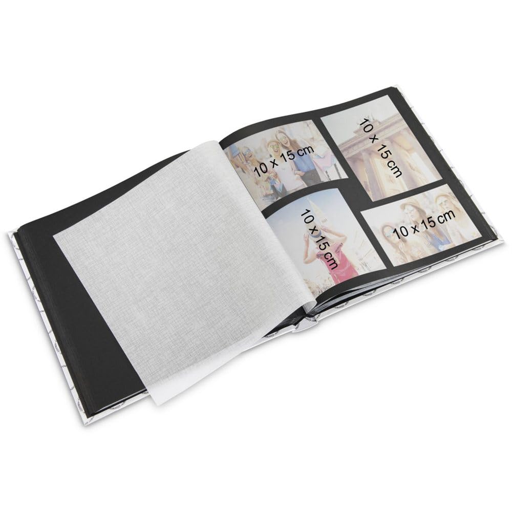 Hama Álbum de Fotos 10x15cm 30x30cm 100 hojas Scrapbooking Negro y Blanco