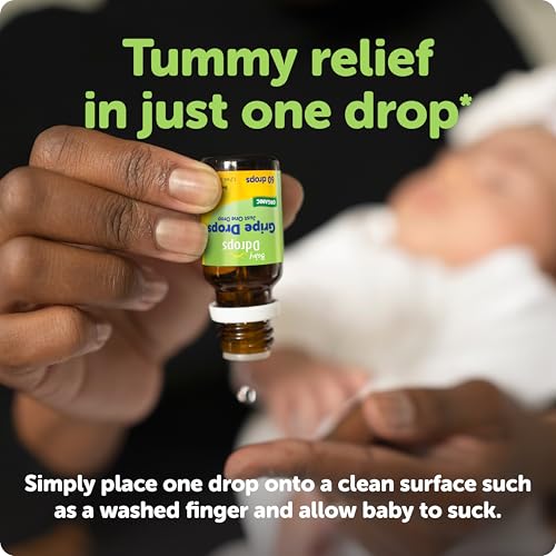 Image of Ddrops Baby Organic Gripe Drops, Natural Tummy Relief Liquid Drops for Newborns, Relief from Gas, Colic and Hiccups, Just One Drop, Herbal Ingredients (60 Drops)