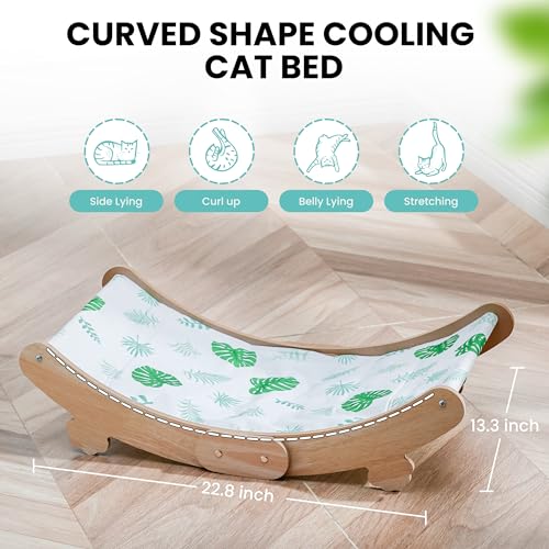 HiPetpy Cama refrescante para gatos com tapete de água, cadeira de cama elevada impermeável para gat