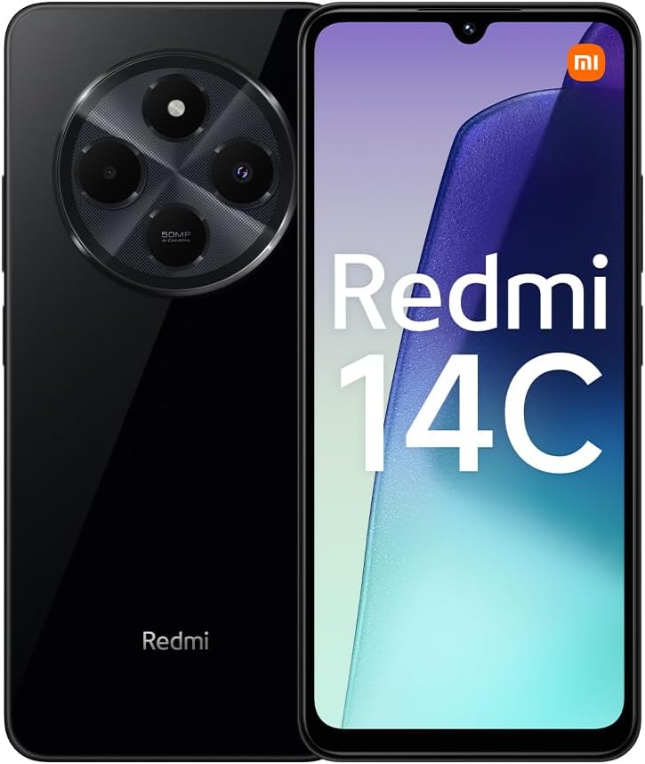 Xiaomi Redmi 14C 4GB 128GB Black, Android Smartphone, 2.0GHz, 6.9" Screen, 50MP AI Dual Camera, 5160mAH Battery, 18W Fast Charge (UK Version + 2 Years Warranty)