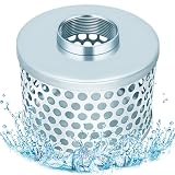 3 Inch Garden Hose Strainer, Round Hole Galvanized Carbon Steel Pump Suction Filter, NPT Female Thread Water...