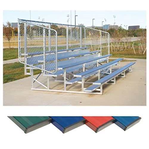BSN Sports Athletic Connection 4 Row 15' Powder Coated Bleachers with Red Finish NB0415CR