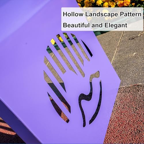 All-Weather Metal Garden Bench, Outdoor Patio Park Seating, 880lbs Capacity, Fixed Ground Installation, 47in Red Bench for Garden, Porch, Balcony, and Patio Use