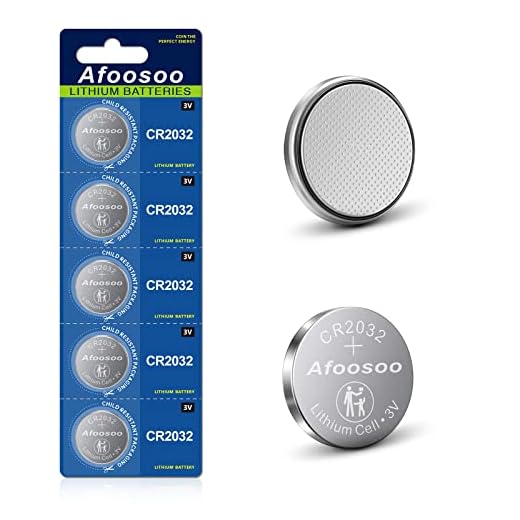 CR2032 3V Lithium Coin Battery – 5 Pack CR 2032 Button Cell Batteries | 3 Volt 245mAh Long Lasting Batteries for Apple Air Tag Battery Car Key Fob Garage Door Remote LED Tea Lights Replacement