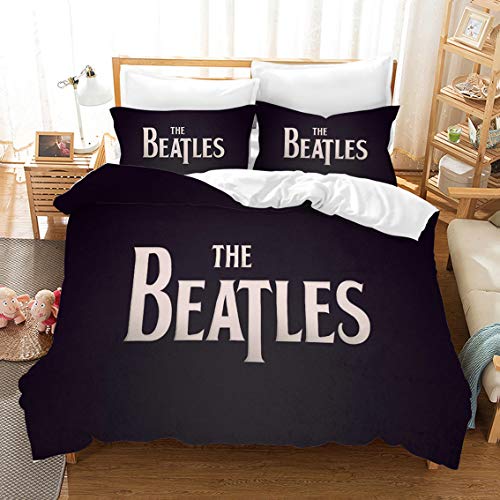 NICHIYO The Beatles Parure de lit – Housse de couette et taie d’oreiller, microfibre, impression numérique 3D, 3 pièces… - Les Beatles, Paul McCartney, John Lennon, RIngo Starr, George Harrison NICHIYO The Beatles Parure de lit – Housse de couette et taie d'oreiller, microfibre, impression numérique 3D, 3 pièces… – Image 3