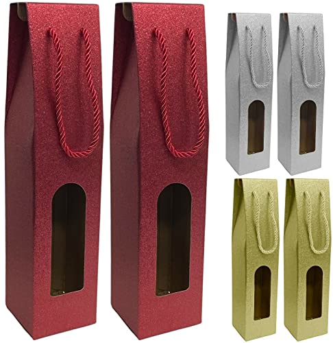 Juego de 6 bolsas de botella de vino de Navidad con ventana Cover