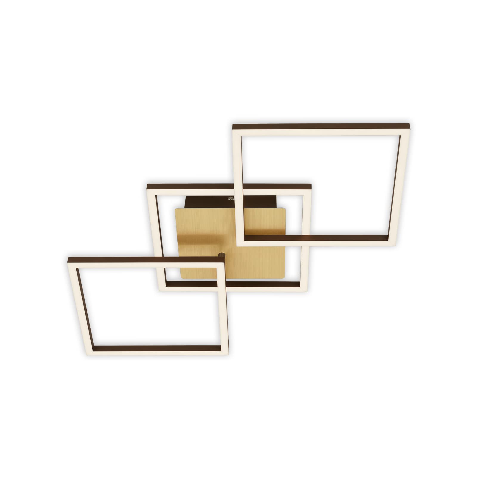 Briloner Frame Led Ceiling Lamp, Gold, Dimmable, 3-Bulb