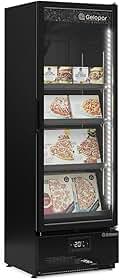 Freezer/Conservador Vertical para Congelados GCVC-45 CB PR Gelopar - All Black 445L Frost Free LED Perimetral -12°C a -20°C 220V