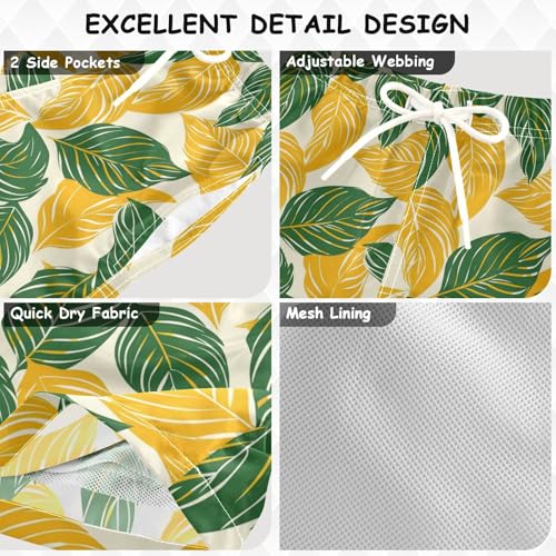 Yellow Leaf Boys Swim Trunks Toddler Shorts Swimwear Boardshorts3