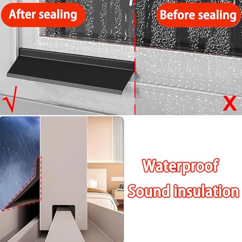 Barra de goma autoadhesiva negra para ventanas y deflector de lluvia de 4,5 cm 6