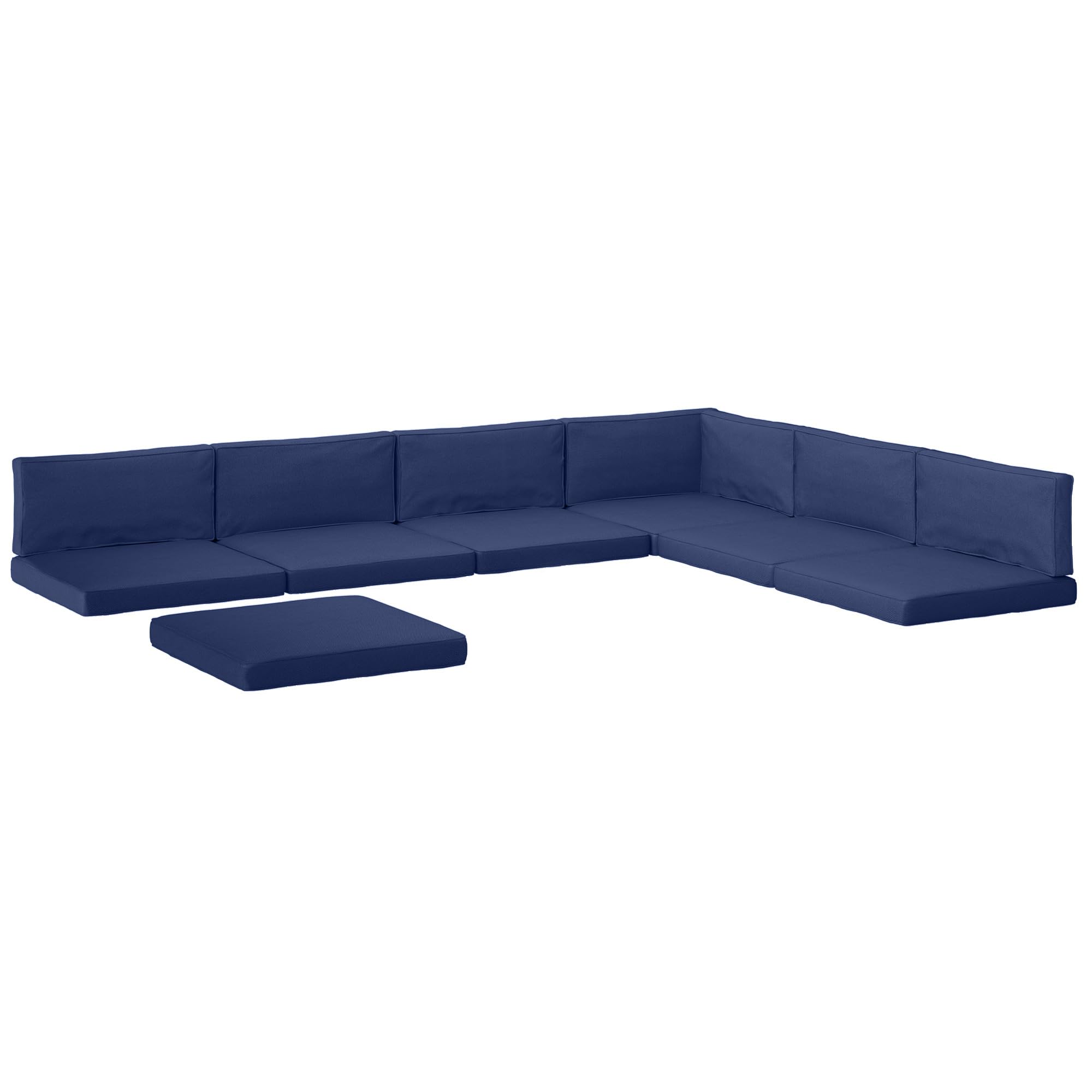 Outsunny 14 Piece Garden Furniture Replacement Cushion Set - Blue - 8 x 65 x 65cm
