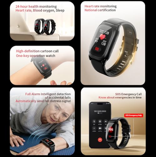 YMLUKzun Smartwatch für Senioren mit Sturzerkennung-4