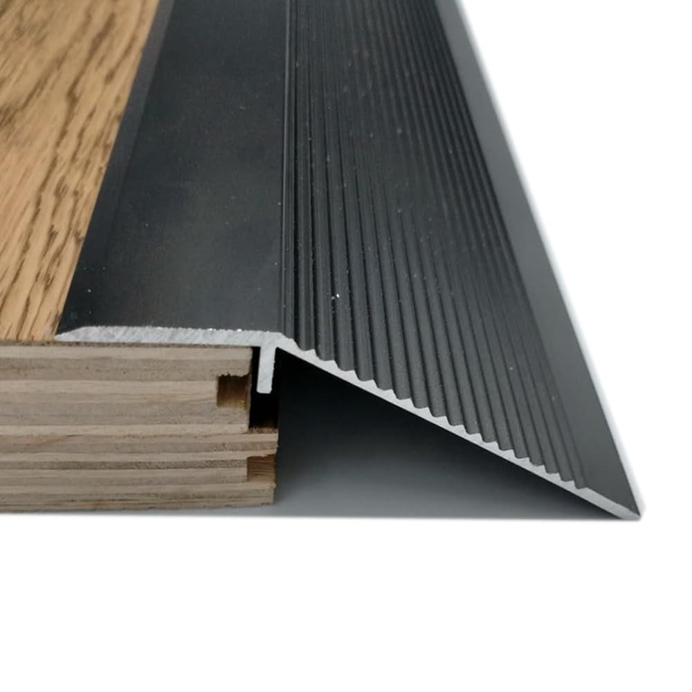 Floor Transition Strip Aluminum Cuttable Threshold Ramp for Carpet, Wood, and Tile Entryways