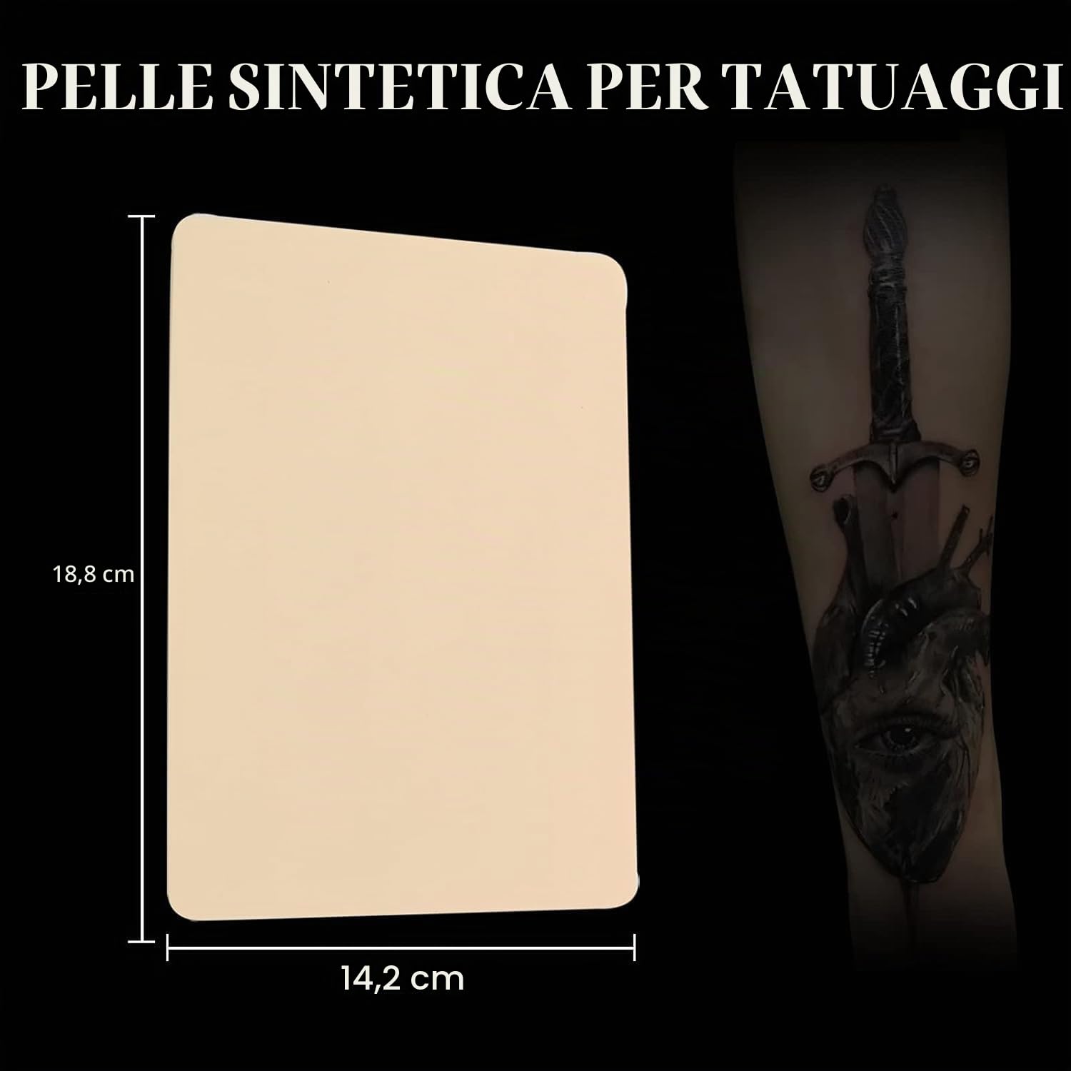 Pelle Sintetica per Tatuaggi - TONBAO 30PZ Pratica Finta Pelle Doppia Faccia 19x14cm per Esercizio Tattoo
