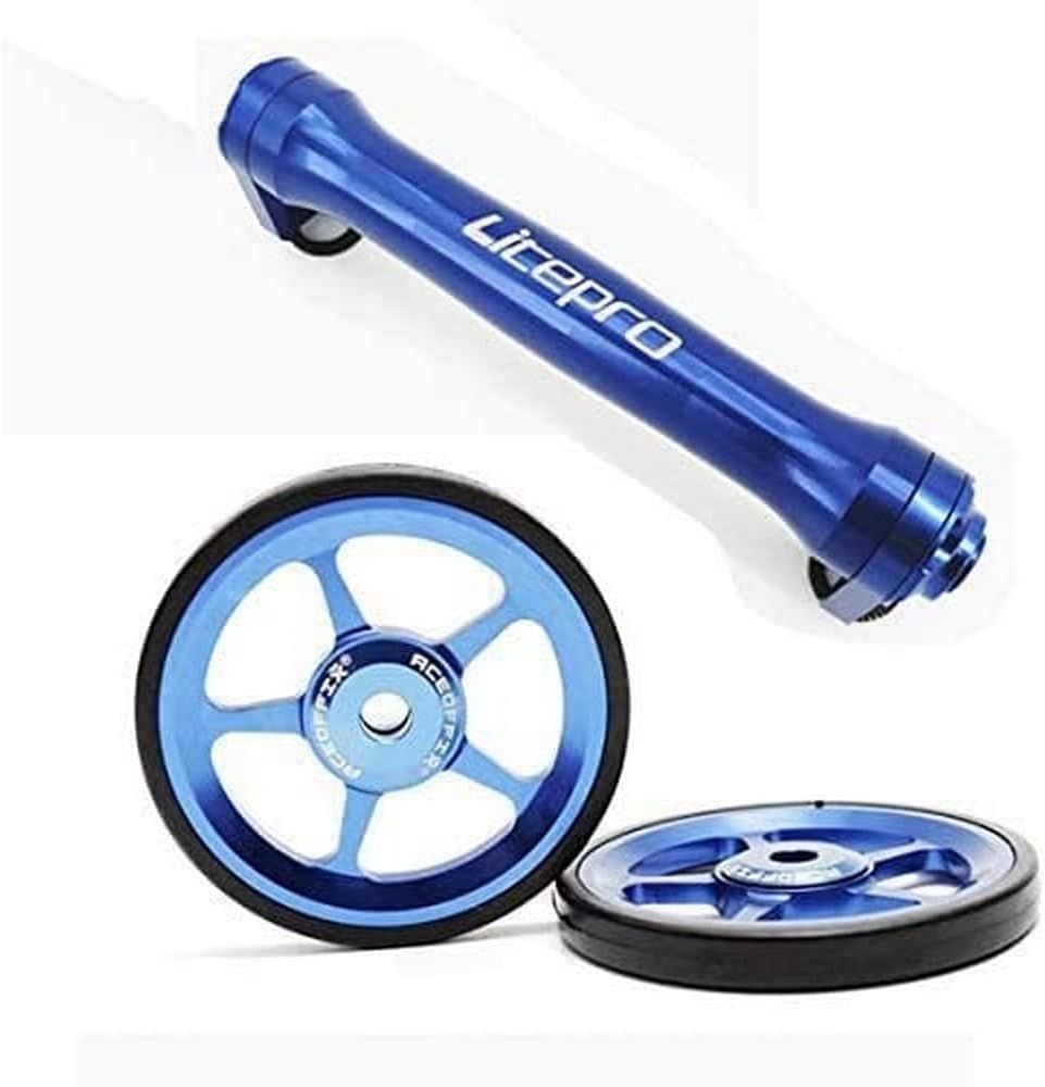 Eazy Wheels Extender + Wheels for BROMPTON Folding Bicycle in BLUE