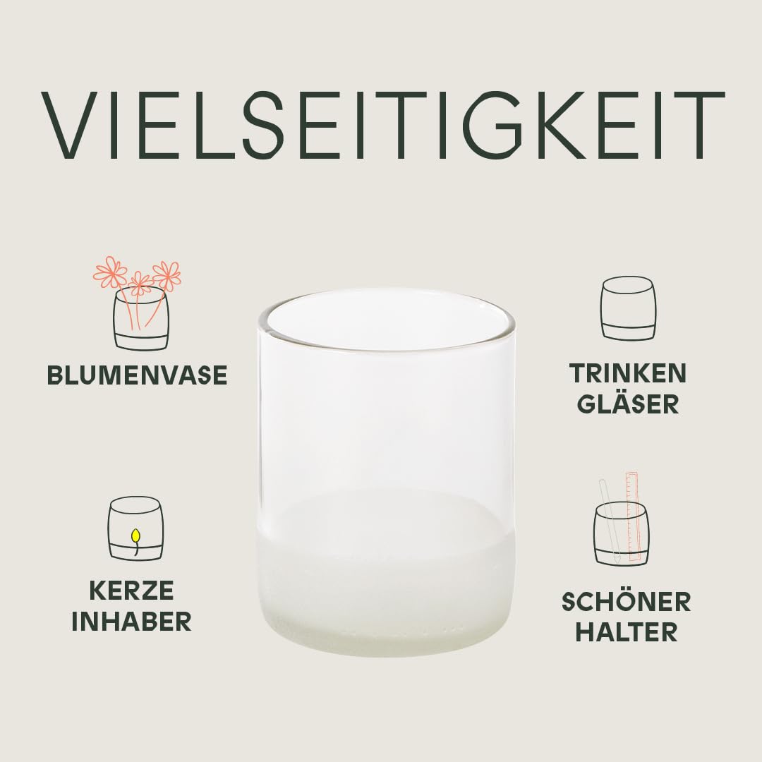 IWAS Upcycling-Trinkgläser, transparent, 250 ml, 6 Stück