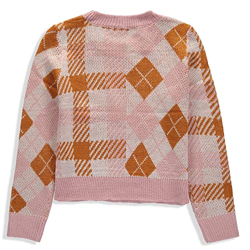 Jolie & Joy Girls Pullover Long Sleeve Crewneck Argyle Plaid Knit Sweater3