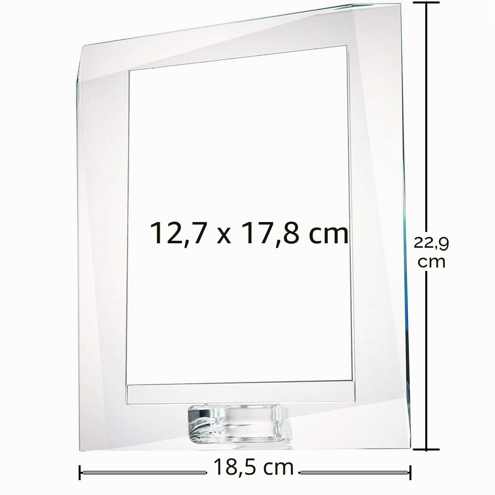 Cornice portafoto in cristallo da 12,7 x 17,8 cm, in confezione regalo, decorativa, per la casa, regali di nozze