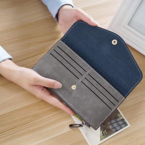 FMURY Wallet Women's Long, Zipper Women's Wallet, Thin Card Holder, Frosted Envelope, New Wallet(C)3