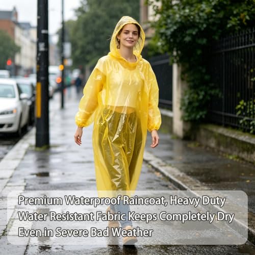 Image of 6 pcs Raincoat for Men Waterproof, Emergency Rain Protection During Sudden Showers, Compact Storage in Briefcases and Backpacks, Lightweight Packing for Travel and Hiking, Head to Toe 110