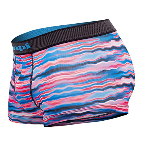 papi UMPA076 2PK Microflex Brazilian Trunks Color Waves-Black Size M