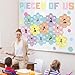QOUBAI Hexagon Pieces Bulletin Board Set Pieces of Us Classroom Bulletin Board Decorations All About Me Cutouts Classroom Decorations for Back to School Office Home Chalkboard Decor Wall Door