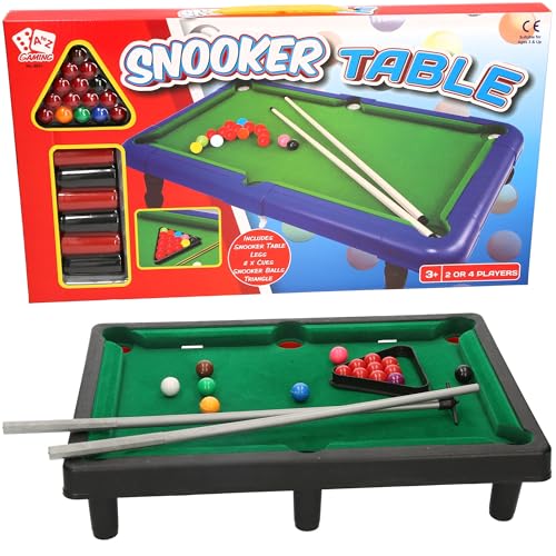 Mini Snooker Table Set with 2 Cues Balls and Triangle 2-4 Players Ages 3+