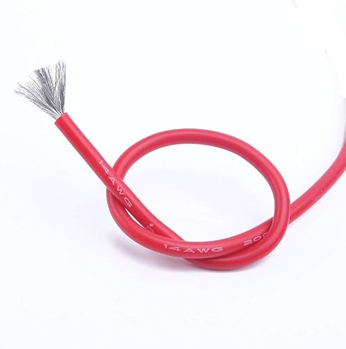 Miniatura 1 de Accessories 5 Meter AMASS14AWG Silicone Wire 14 AWG Silica Gel Wires Conductor Construction 14# high Temp Tinned Copper Cable - (Color Blue)