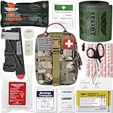 EVERLIT Emergency Trauma Kit, CAT GEN-7 Tourniquet 36' Splint, Military Combat Tactical IFAK for Critical Wounds First Aid, Gun Shots, Severe Bleeding Control (Camouflage)