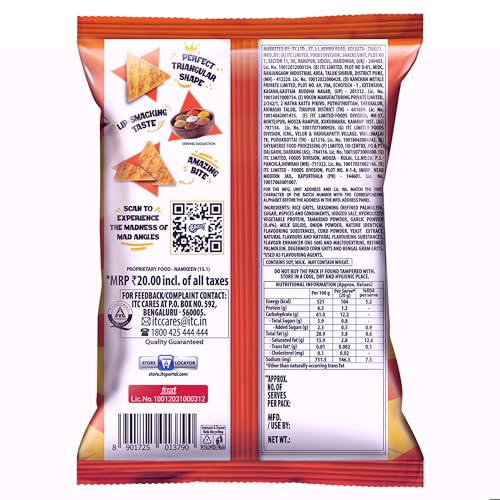 Image of Bingo Fresh Produce Mad Angles Namkeen - Mmmmm Masala, 90G