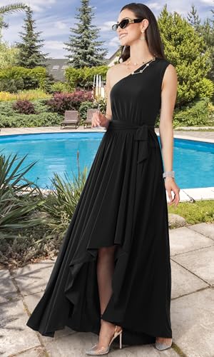 KOH KOH Womens 2025 One Shoulder Cocktail Bridesmaid Wedding Guest Maxi Dress2