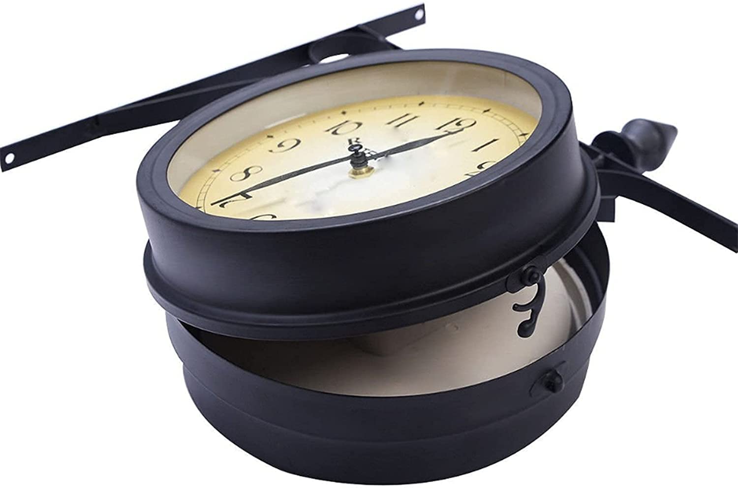 XJBTBA Horloge murale intérieure/extérieure, grande horloge étanche sans tic-tac de 12 pouces, décoration murale silencieuse, facile à lire, décoration exquise pour la maison, la cuisine, le salon, la