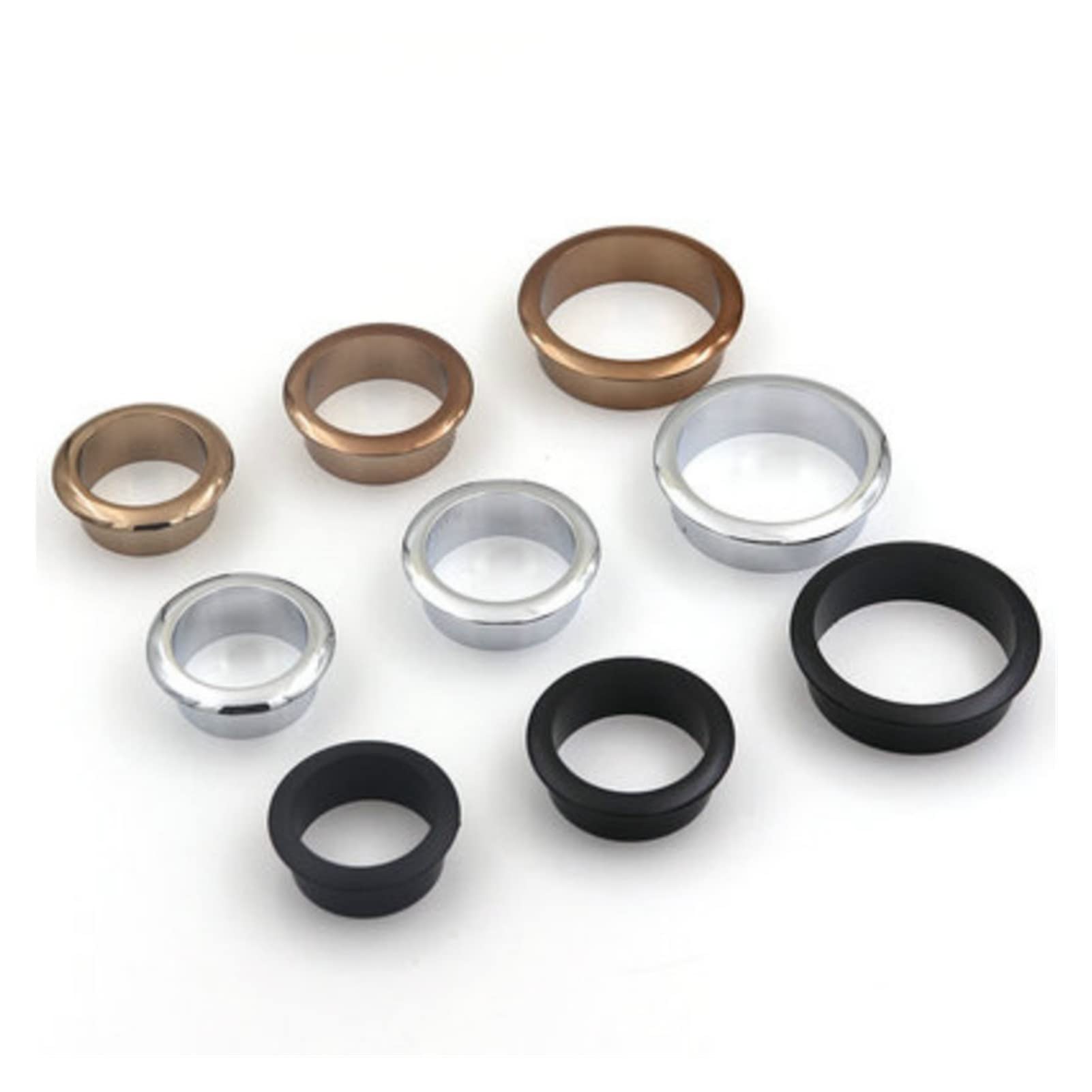 Passacavo in Lega di Zinco lucidato - 44 mm di Diametro esterno/32 mm di Diametro Interno - Organizzatore for Cavi for scrivania/bancone/Armadio (Confezione da 1)
