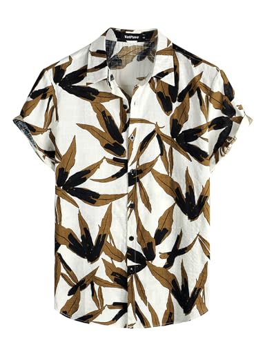 Image of VATPAVE Mens Casual Hawaiian Floral Shirts Short Sleeve Button Down Tropical Shirts Beach Summer Shirts