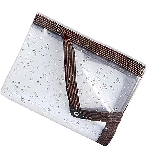 Lona transparente resistente al agua de 4 x 5 m para exteriores, resistente al viento y al polvo, ideal para coche, barco, camping, leña, leña, con ojales reforzados