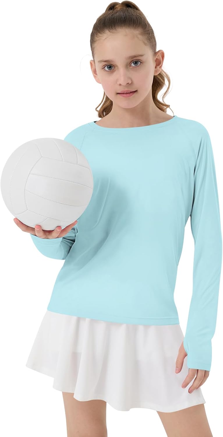 Girl's Rash Guard Swim Shirts Sun Shirt Hoodie UV Protection Long Sleeve Tops Quick Dry Lightweight UPF 50+ - Image 2