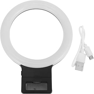 Mobestech LED Circle Light Circle Type Clip Lighting Video Black Light Ring Laptop on Phone Conference Professional Shooting Live Led for Makeup Smartphone Tablet Selfie Clip on Ring Light
