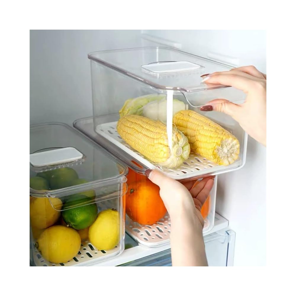 Buy Slideep Produce Saver Refrigerator Organizer Bins with Lids and