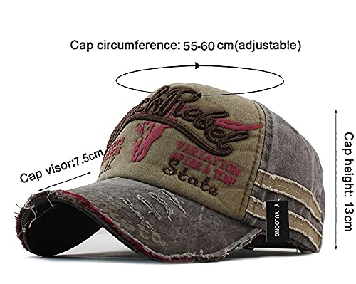 Image of Vintage Cotton Baseball Cap Denim Frayed Edge Sunhat Adjustable Unisex