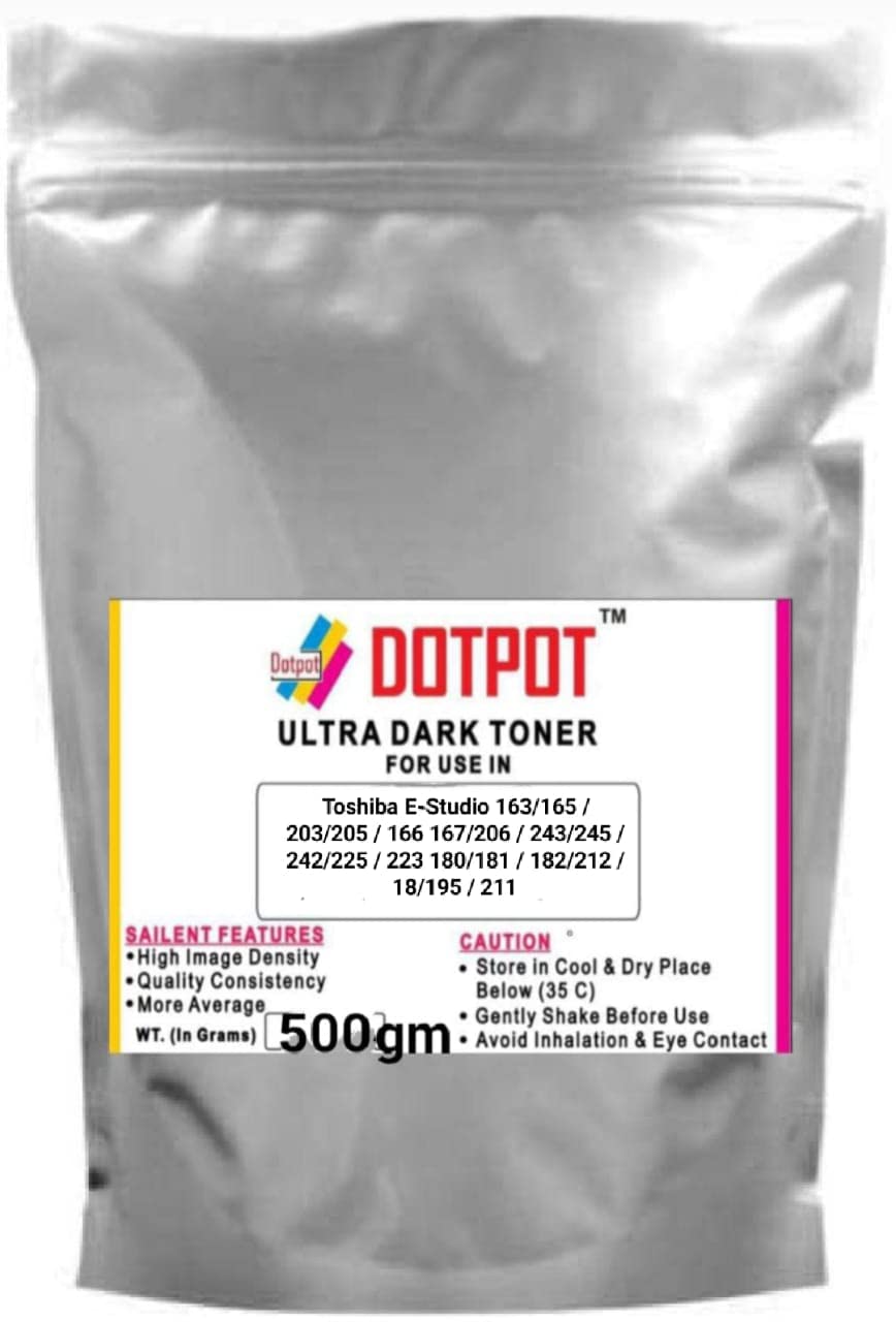 Dotpot Toner Powder Black 500G for Toshiba E-Studio 163/165 / 203/205 / 166 167/206 / 243/245 / 242/225 / 223 180/181 / 182/212 / 18/195 / 211 (B095PJ24X8) Amazon Price History, Amazon Price Tracker