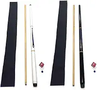 Kit Com 2 Tacos Sinuca Bilhar Profissional Cruz Preto/branco