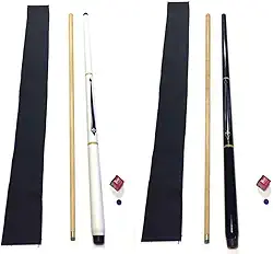 Kit Com 2 Tacos Sinuca Bilhar Profissional Cruz Preto/branco