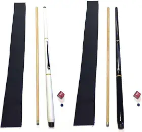Kit Com 2 Tacos Sinuca Bilhar Profissional Cruz Preto/branco