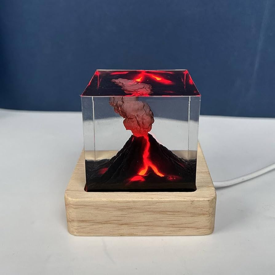 Amazon.co.jp : DAMLUX 火山ランプ リアルな火山噴火ナイトライト USB